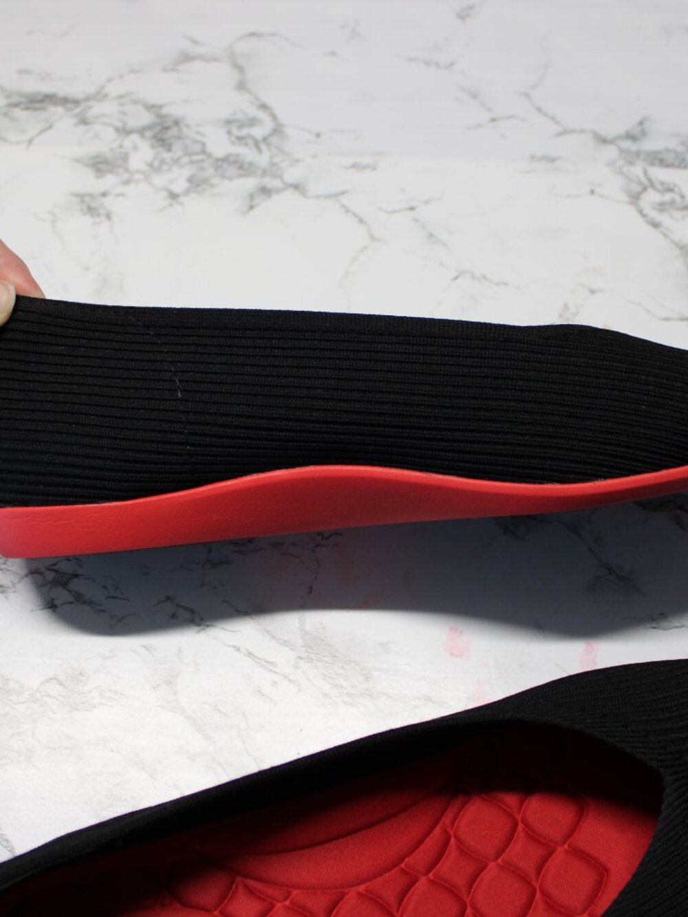 Vivaia Margot Red Black Square Toe V Cut Slip On Ballet Flats Size 41.5 - Picture 5 of 9